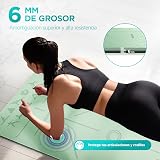 OUTDOUSE Esterilla Yoga,Esterilla Fitness Antideslizante,TPE Colchoneta Gimnasia, para Pilates,Deporte,Gimnasia,Estiramientos, Esterilla Deporte con bandolera 183x61cm - 6