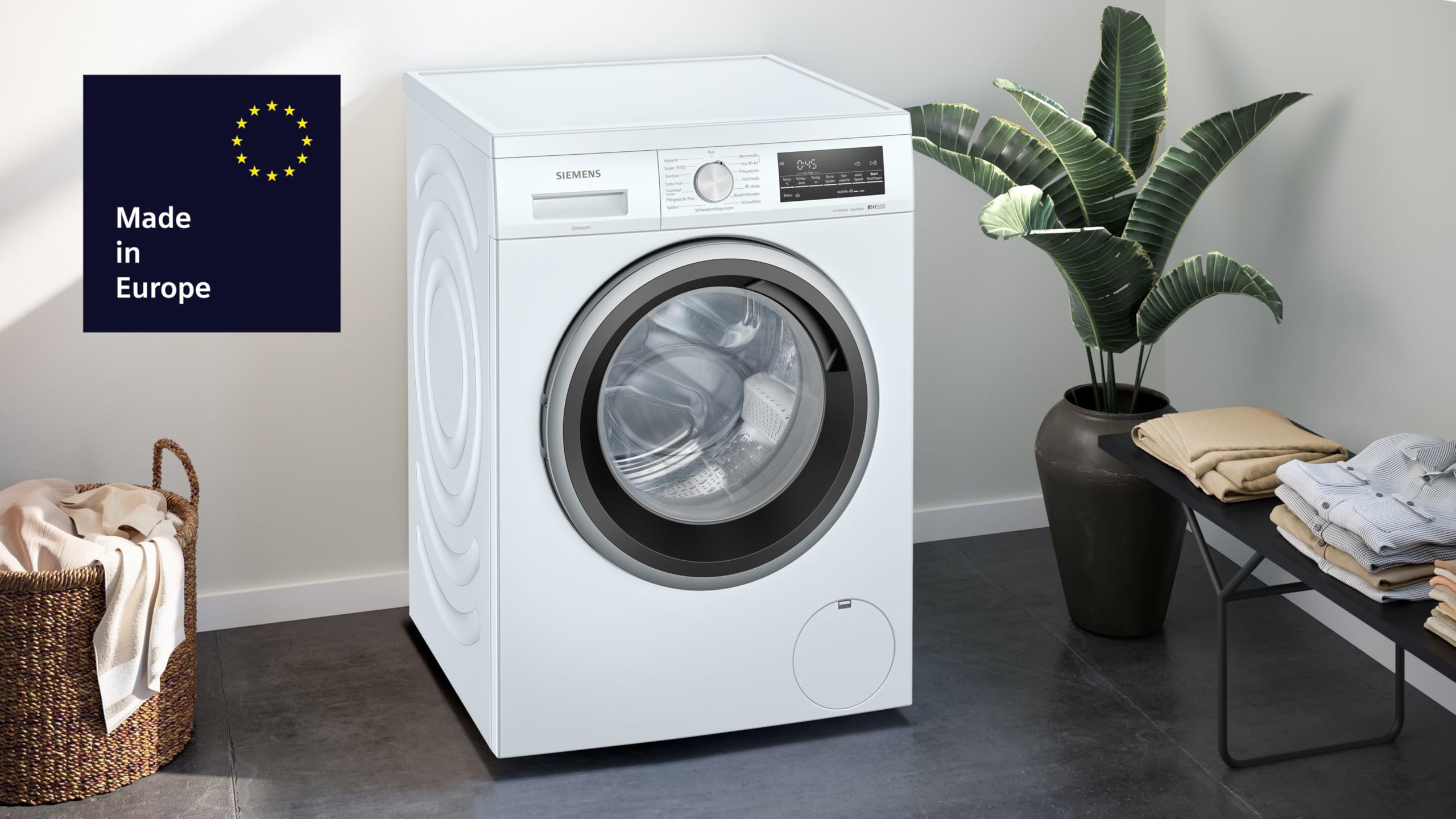 Siemens iQ500 Unterbaufähige Waschmaschine 8 kg 1400 UpM WU14UT70 | Stiftung Warentest Testsieger*, Schnelle Wäsche mit speedPack L, langlebiger iQdrive Motor, aquaStop Schutz vor Wasserschaden