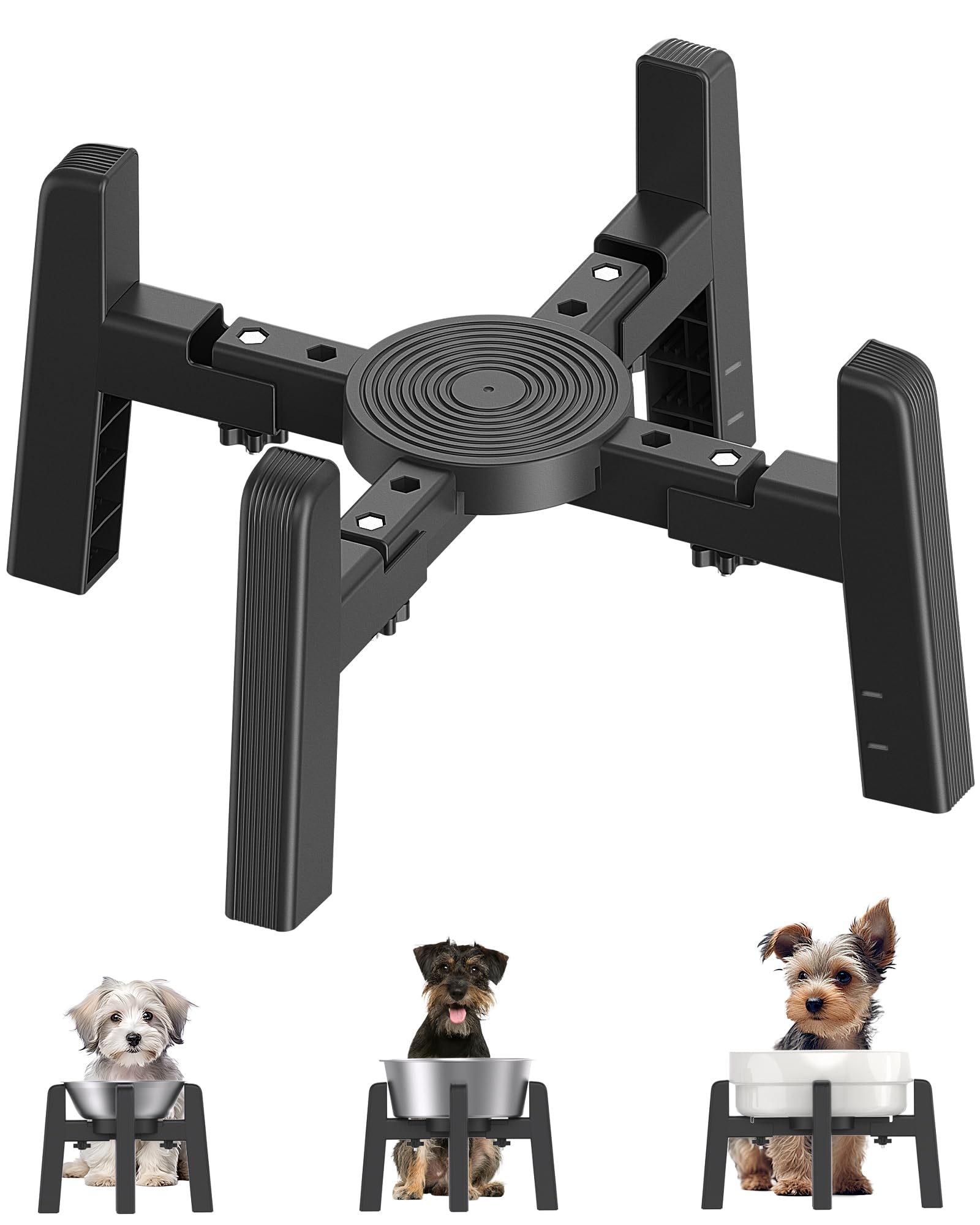 CZPET Dog Bowl Stand with Adjustable Width [Stand Only]