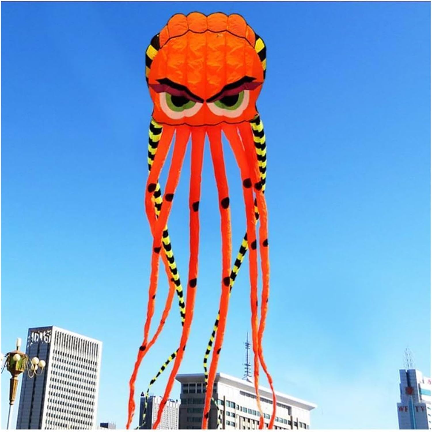 HEXEH 3D 8-Meter Four-Color Octopus Kite Large Animal Soft Kite Outdoor Inflatable Kite Kite Easy to Fly (Color : Deluxe Edition)