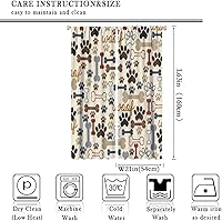 Vista 69 de Cortinas opacas con estampado de patas de perro, estampado de patas de perro y huesos, tratamiento de ventana, cortinas con aislamiento térmico