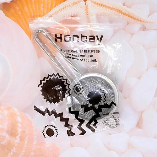 Miniatura 8 de Honbay 4 coladores de té pequeños de 3.15 pulgadas, mini colador de cóctel de acero inoxidable, colador de malla fina, colador de barra, herramienta