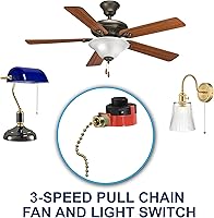 Vista 7 de HQRP Interruptor de 3 velocidades de 4 cables compatible con Hunter, Hampton Bay, Harbor Breeze, Westinghouse - Interruptor de cadena de tracción