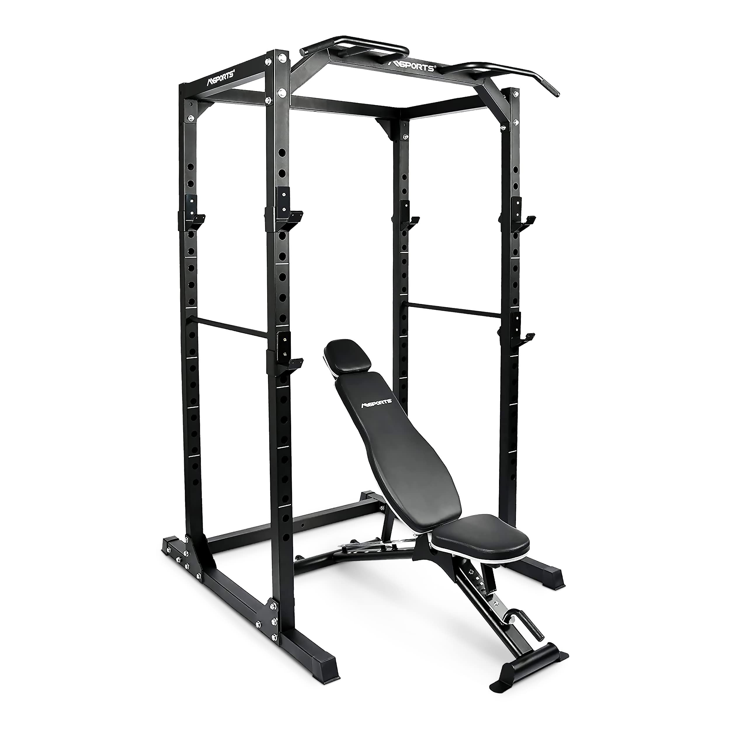 MSPORTS Power Rack Premium Cage H/B/T – 215 x 120 x 140 cm Stazione di potenza fino a 200 kg
