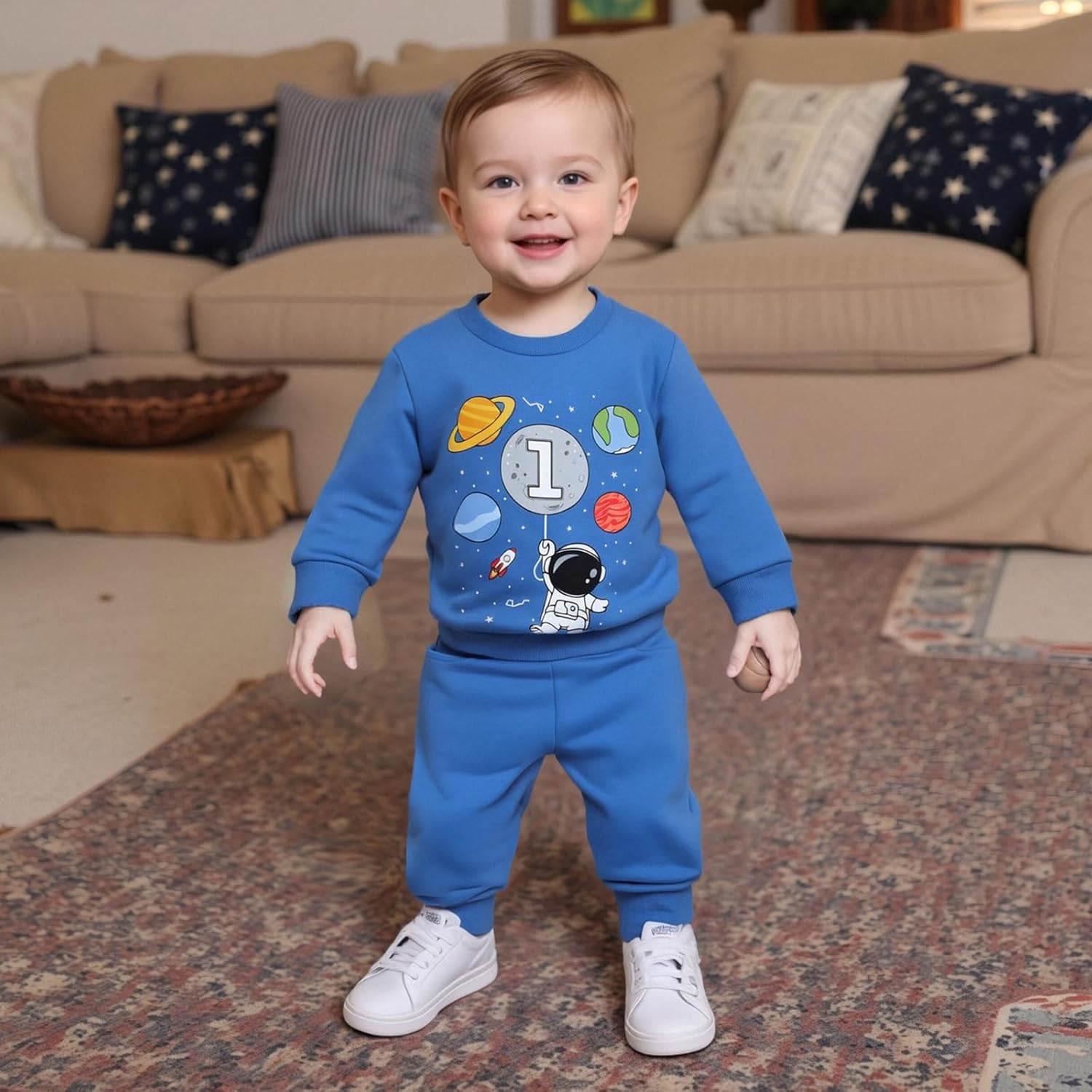 Baby Boys 1st Birthday Outfit Planet Sweatshirt Jogger Pants One Year Old Boy Birthday Sweatsuit Fall Winter