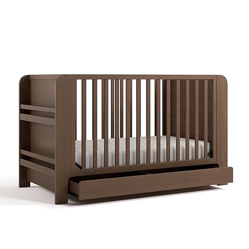 Miniatura 18 de Graco Read-with-Me Cuna convertible 4 en 1 con cajón (Oliva con madera flotante) - Certificado GREENGUARD Gold Se convierte en cama infantil, cama