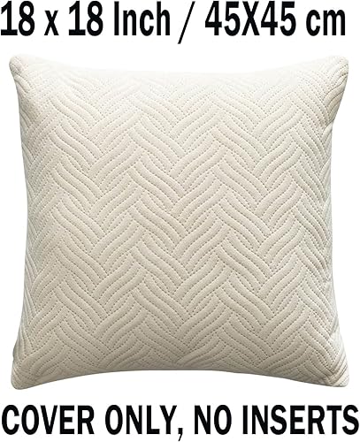 Miniatura 4 de QIYINQIN Juego de 2 fundas de almohada decorativas de terciopelo de lujo suave de 18 x 18 pulgadas, funda de cojín moderna acolchada cuadrada