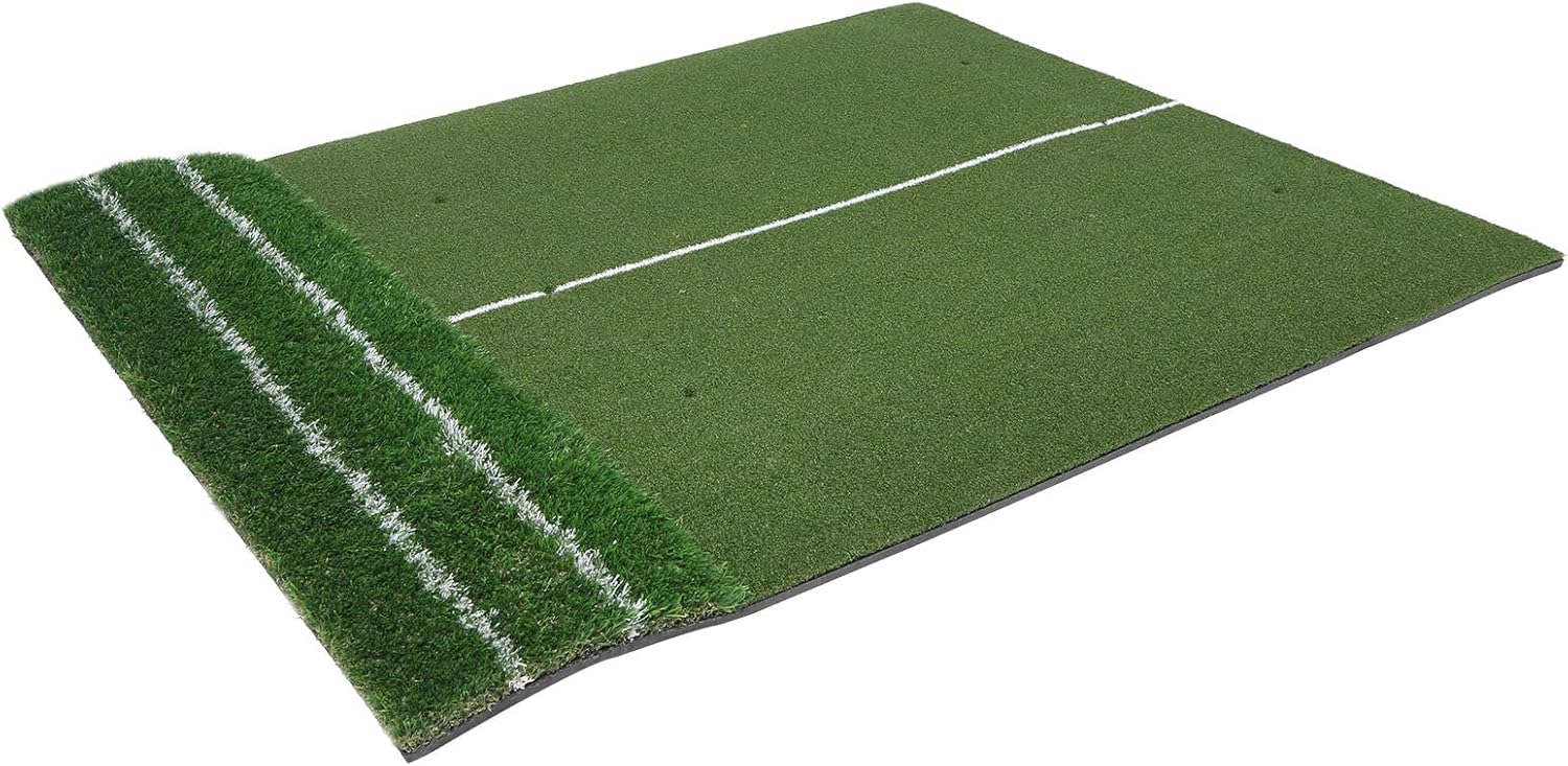 Golf Putting Training Mat Golf Putting Green Training Mat with Alignment Aid 1.2x1.5m 11mm Short and 40mm Rough Grass for Beginners and Advanced Players