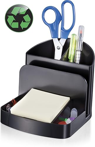 Miniatura 2 de Officemate Organizador de escritorio reciclado de lujo, negro (26022) 5 x 5.4 x 6.8 pulgadas