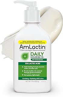 AmLactin Daily Moisturizing Lotion for Dry Skin – 7.9 oz Pump Bottle – 2-in-1 Exfoliator - Body Lotion with 12% Lactic Aci...