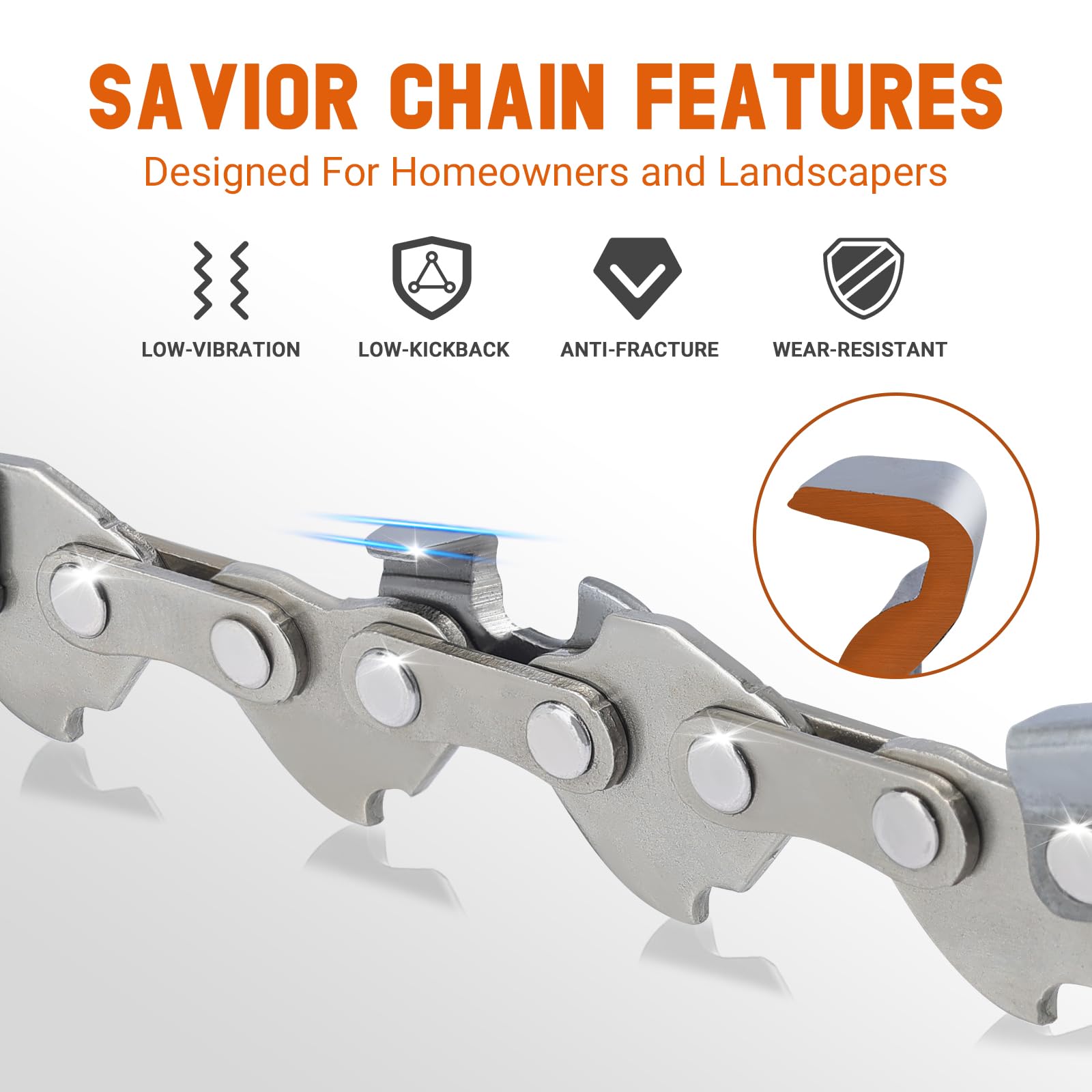 Savior 4×Cadenas de Motosierra .300"LP para Espadas de 12cm 28 Eslabones, 1,1mm compatible con WA0142 WORX WG324E WG324E.9 WG325E Einhell GE-PS 18/15 Li BL, Parkside PAGHS 20-Li B2 y muchas más