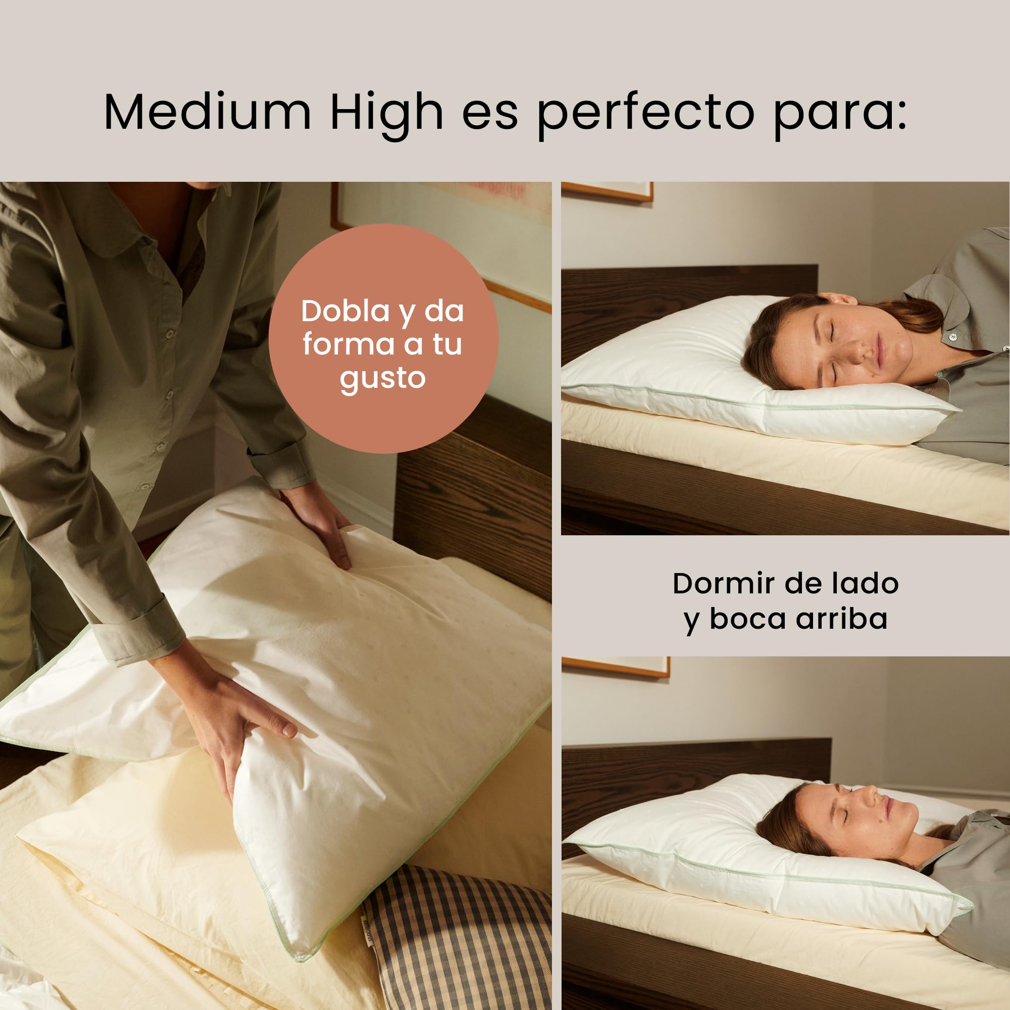 Fossflakes Almohada de Confort 40x80 cm, para Dormir de Lado, Media-Alta | Almohada de confort de altura media para dormir de lado, con relleno mullido; sujeta cabeza y cuello, lavable (40x80 cm)