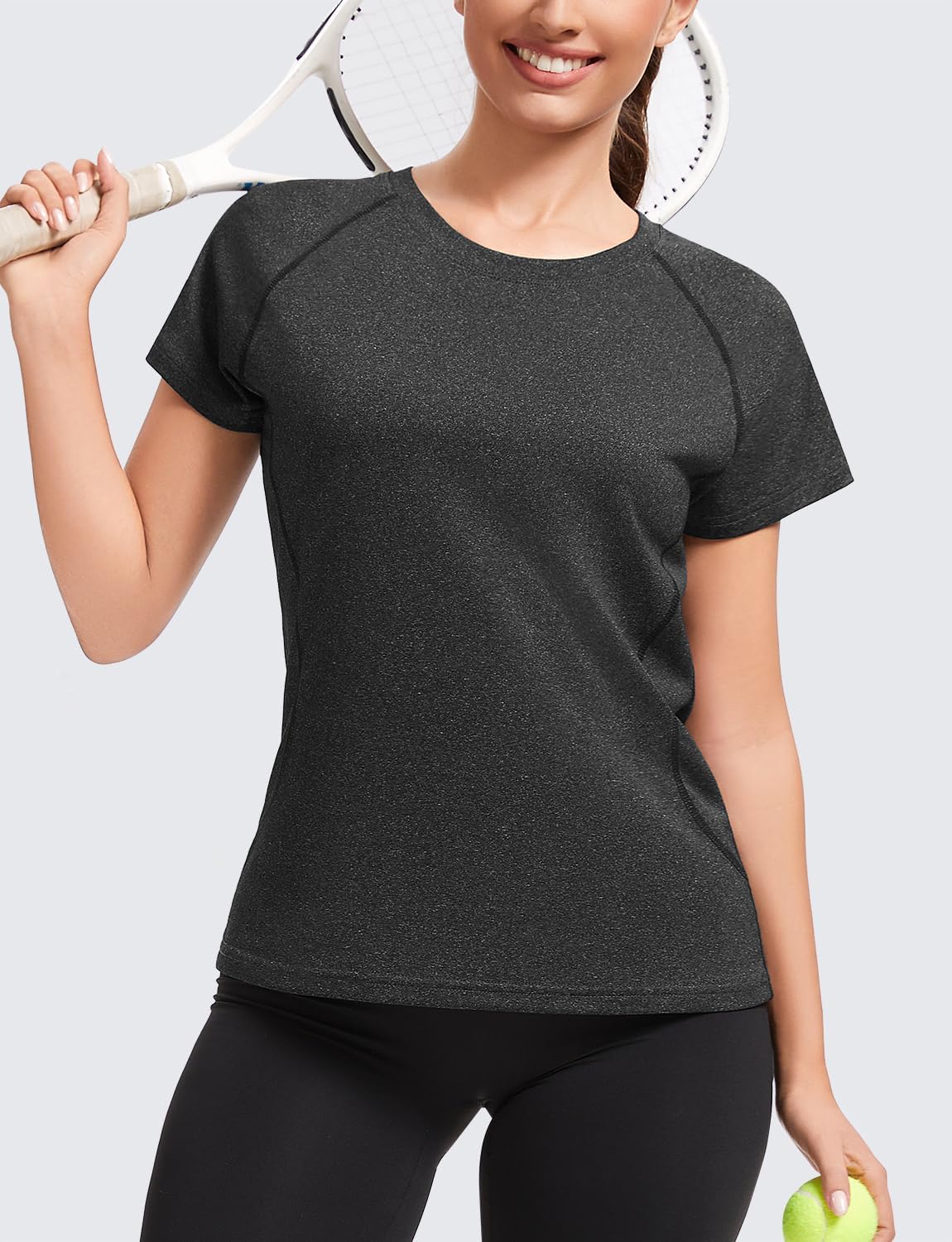 Femdouce Women's Quick Dry Athletic Essential T Shirt Short Sleeve Round Neck Workout Top for Running Outdoor Fitness - Image 3