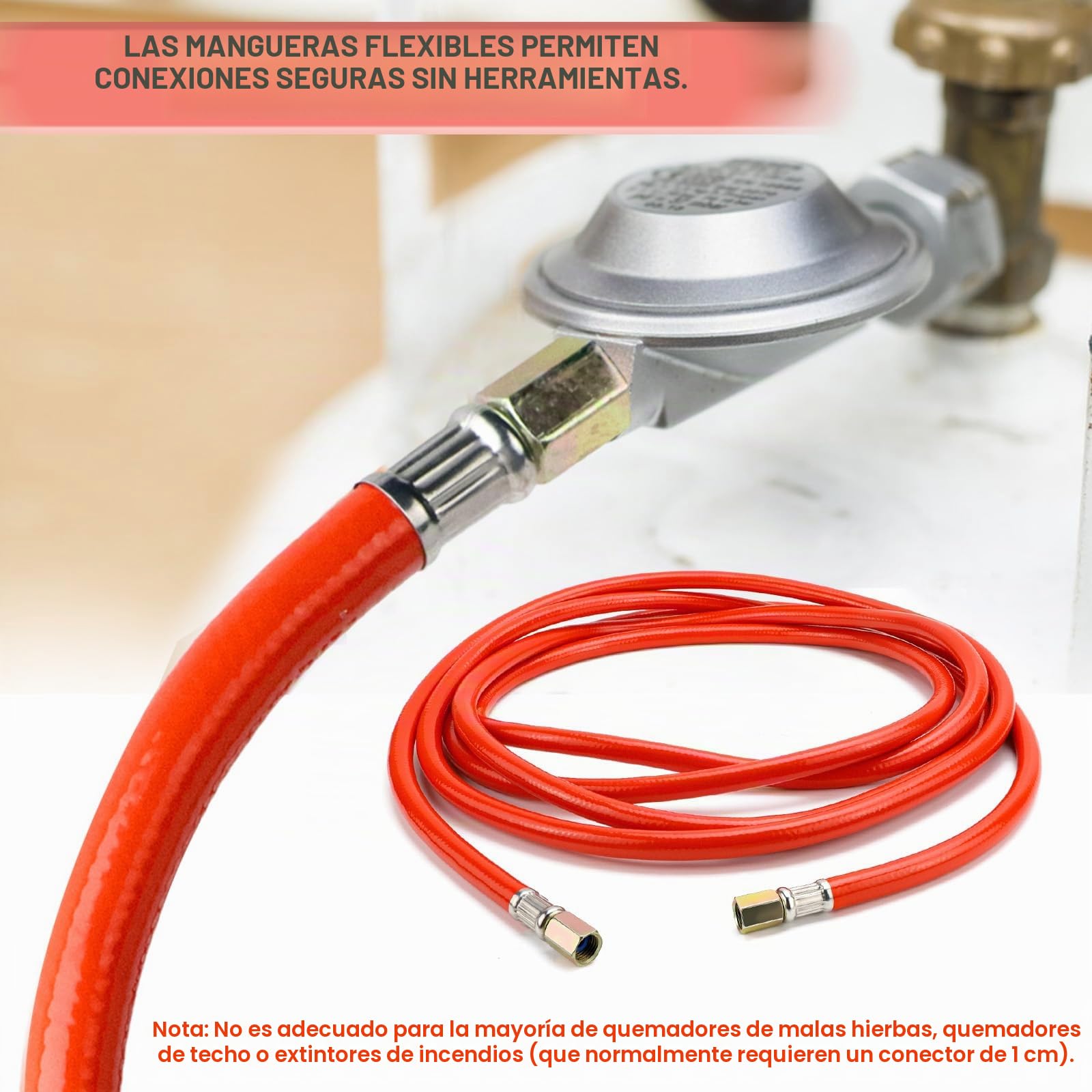 Raxfekro Manguera de gas de 5 m para propano y butano, rosca izquierda G1/4'' x G1/4'', resistente al invierno hasta -30°C