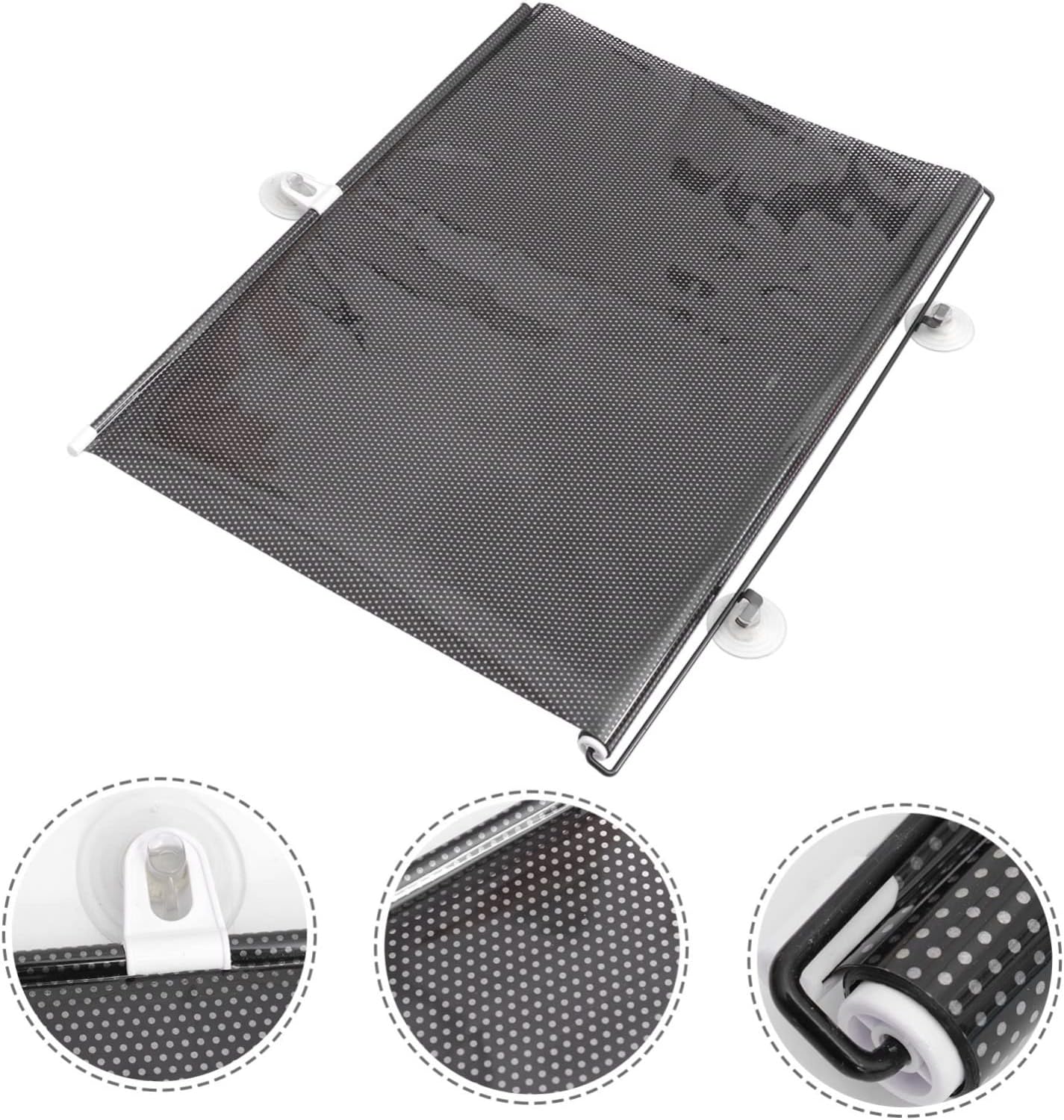 Blackout Exterior Roller Shade Blind Shade Temporary Blinds - Perforated Balcony Suction Cup Sunshade Blackout Curtain for Window Door Punch- Balcony Sunshade