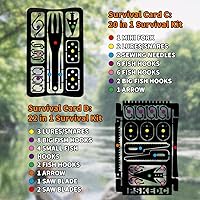 Vista 3 de PSKOOK Juego de 12 piezas de multiherramienta de supervivencia del tamaño de una tarjeta, herramienta de emergencia para acampar, kit EDC en tu