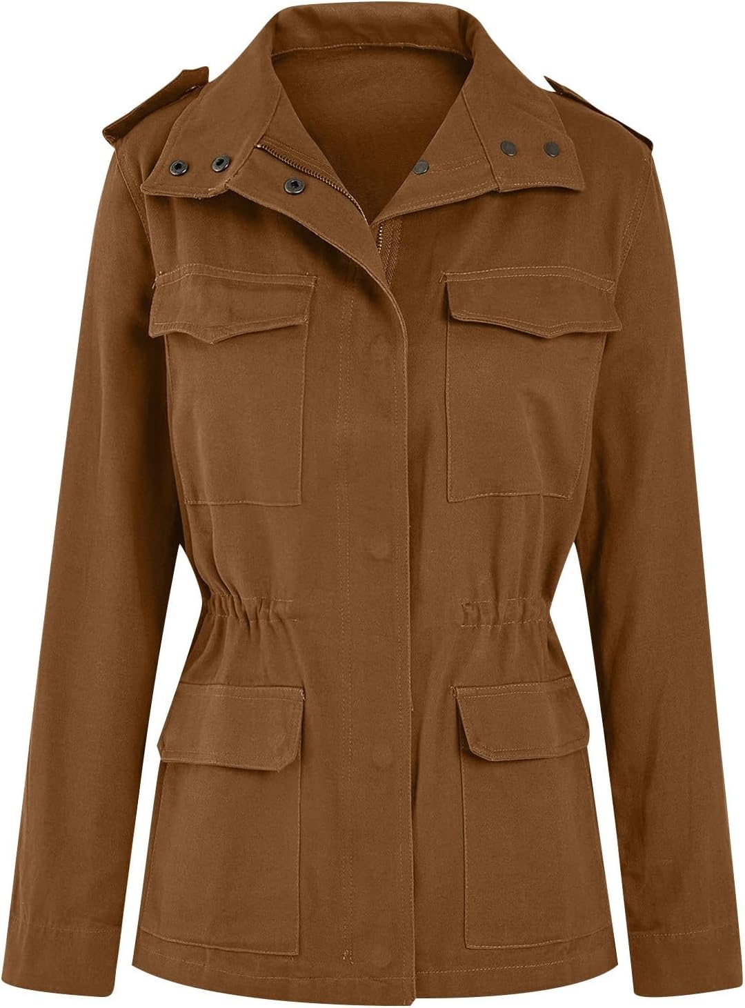 Jackets For Women Zip Up Snap Buttons Utility Coat Plus Size With Pocket Lightweight Hiking Travel Spring Fall 2026
