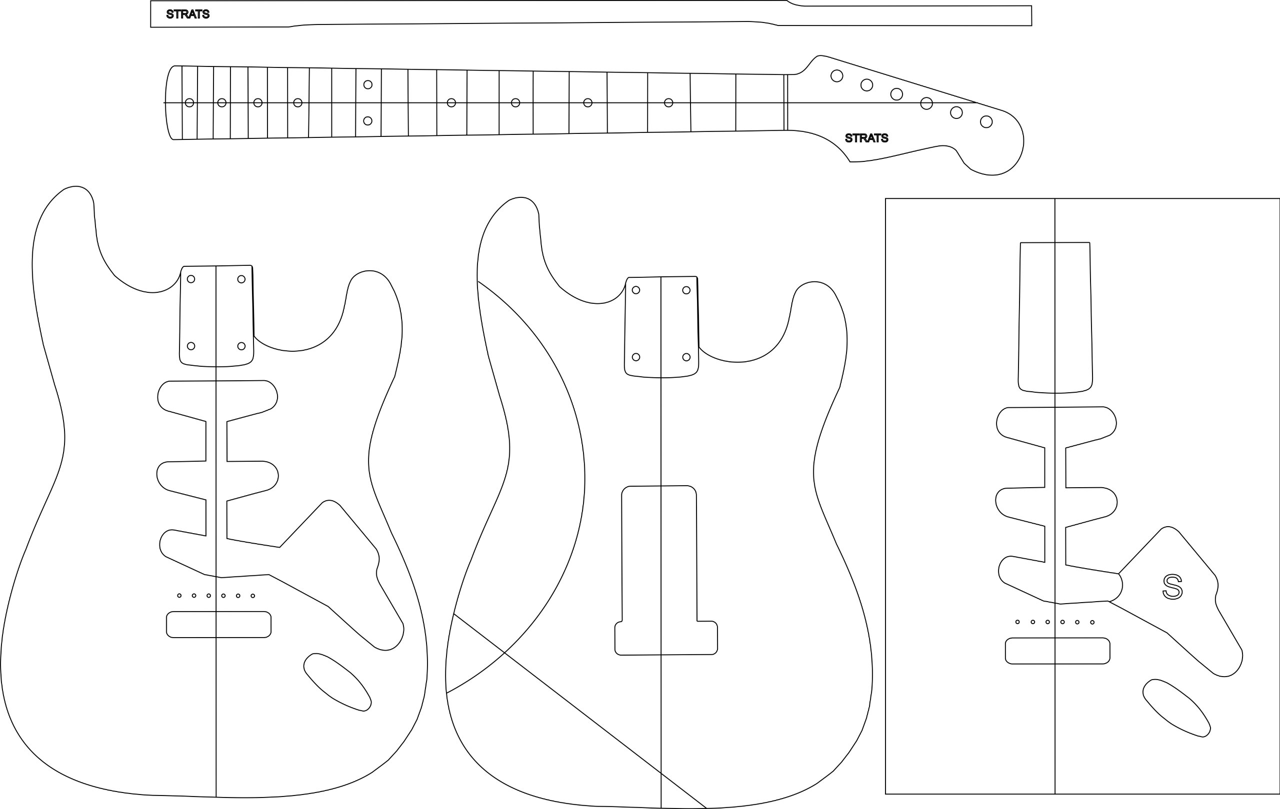 Electric Guitar Routing Template - STRATS