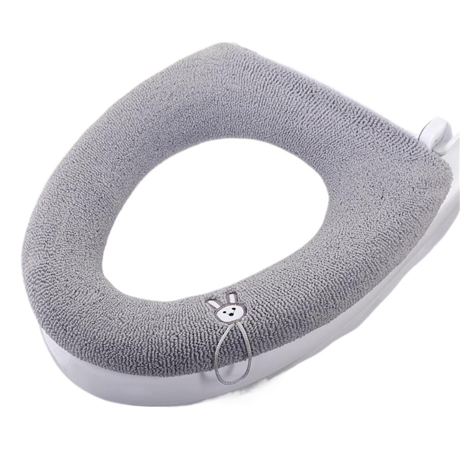 PADGCNOR Soft Toilet Seat Cushion Thicker Bathroom Toilet Seat Cover Pads - Soft Warmer Cushion Stretchable Washable Cloth(Light grey)