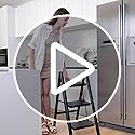 Image of JIALTO 2 Step Metal Ladder for Home, Foldable Lightweight Stepping Stool with Wide Pedals, Anti Slip Heavy Duty 150 Kg Capacity, Portable for Kitchen, Office & Library (Black)