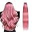 SUYYA Tape in Hair Extensions Human Hair - Hot Pink, 20 Inch, 10PCS/Pack, Straight, 25g
