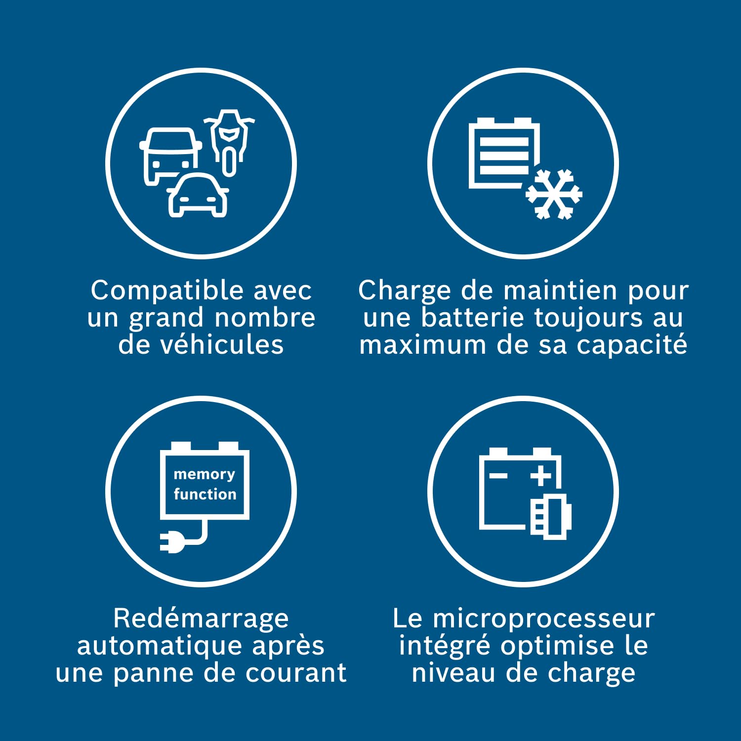 Bosch C30 Chargeur de Batterie de Voiture - 3,8 Ampères avec Fonction de Maintien - pour Batteries 6/12 V Plomb-Acide, EFB, Gel, AGM et SLI