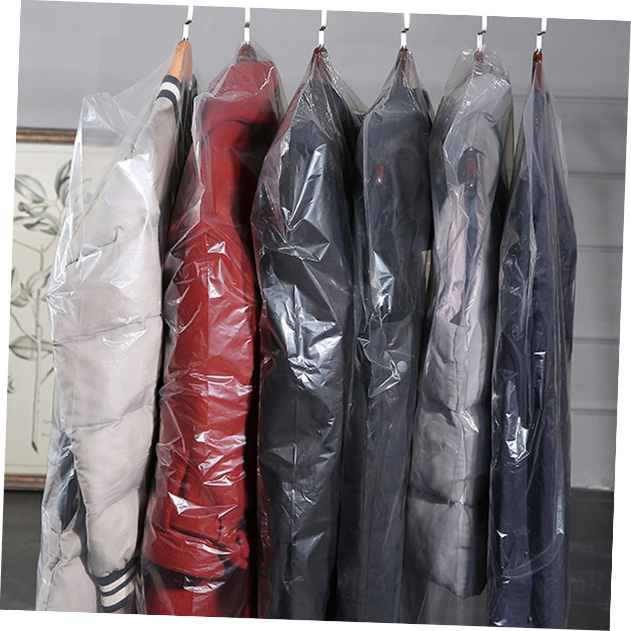 TOYANDONA Bolsas Protectoras Para Ropa 50 Unidades 60x150 Cm Policloruro De Vinilo Transpirable Funda Para Colgar Ropa Mantenimiento Armario Anti Polvo Prendas Hogar