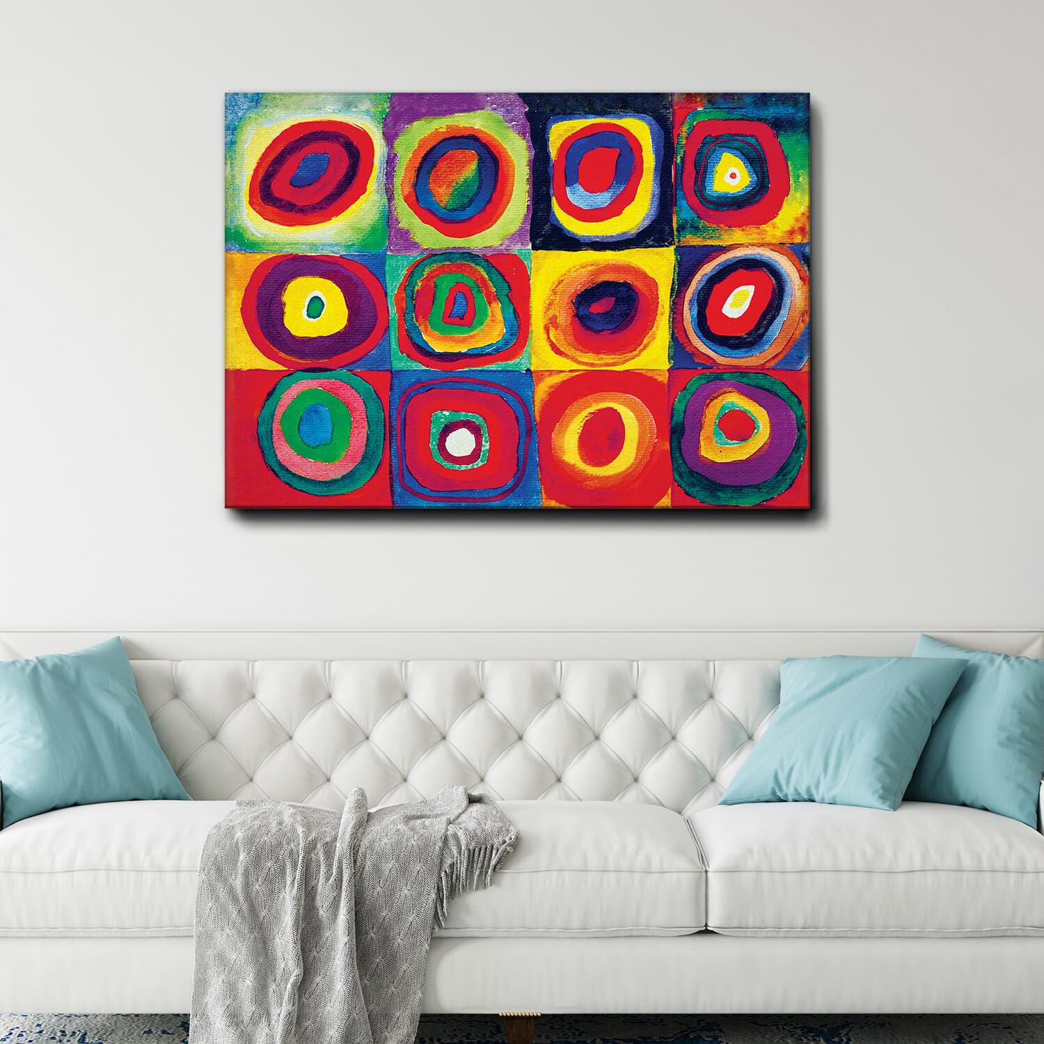 Giallobus - Quadro - Vassily Kandinsky - Studio del colore - Tela Canvas Telaio Premium Alto Spessore - 140L x 100l cm - Pronto da appendere - Quadri moderni per la casa