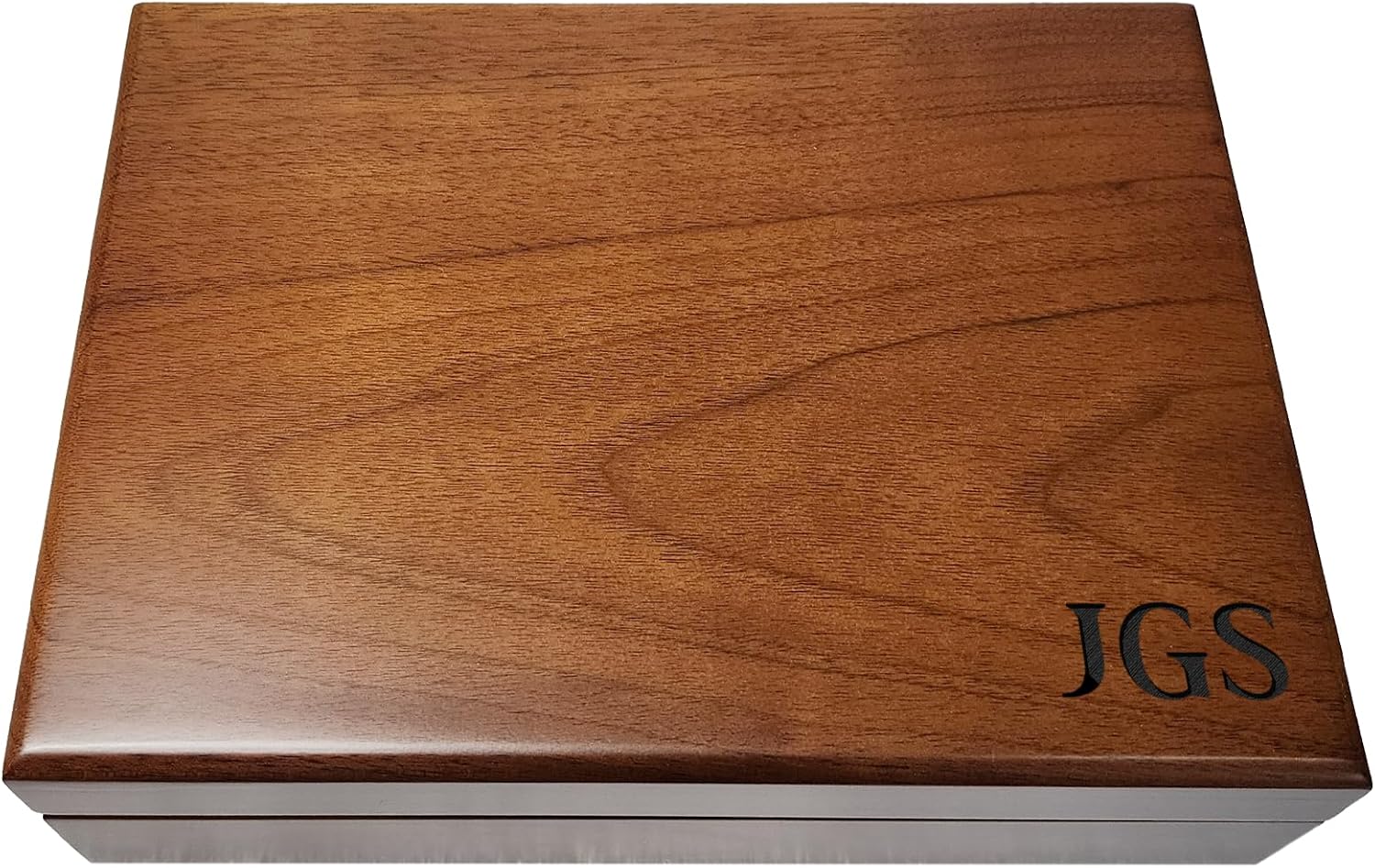 Large Memory Box - Extra Large Keepsake Box- Mens Wooden Box- Walnut Jewelry Box - Monogram Keepsake Box for Male - Men's Retirement or Birthday Gift