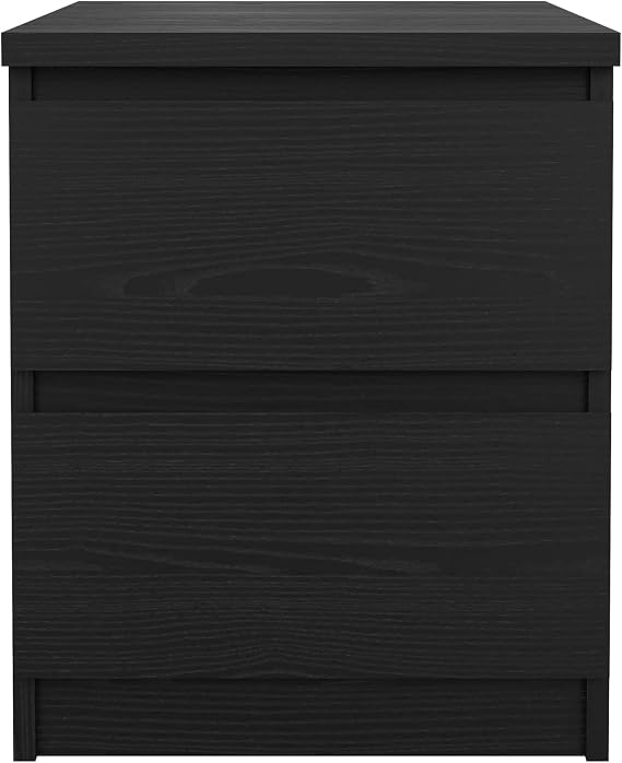Tvilum Scottsdale 2 Drawer Nightstand, Black Wood Grain