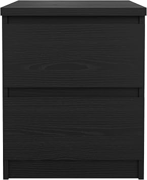 Tvilum Scottsdale 2 Drawer Nightstand, Black Wood Grain