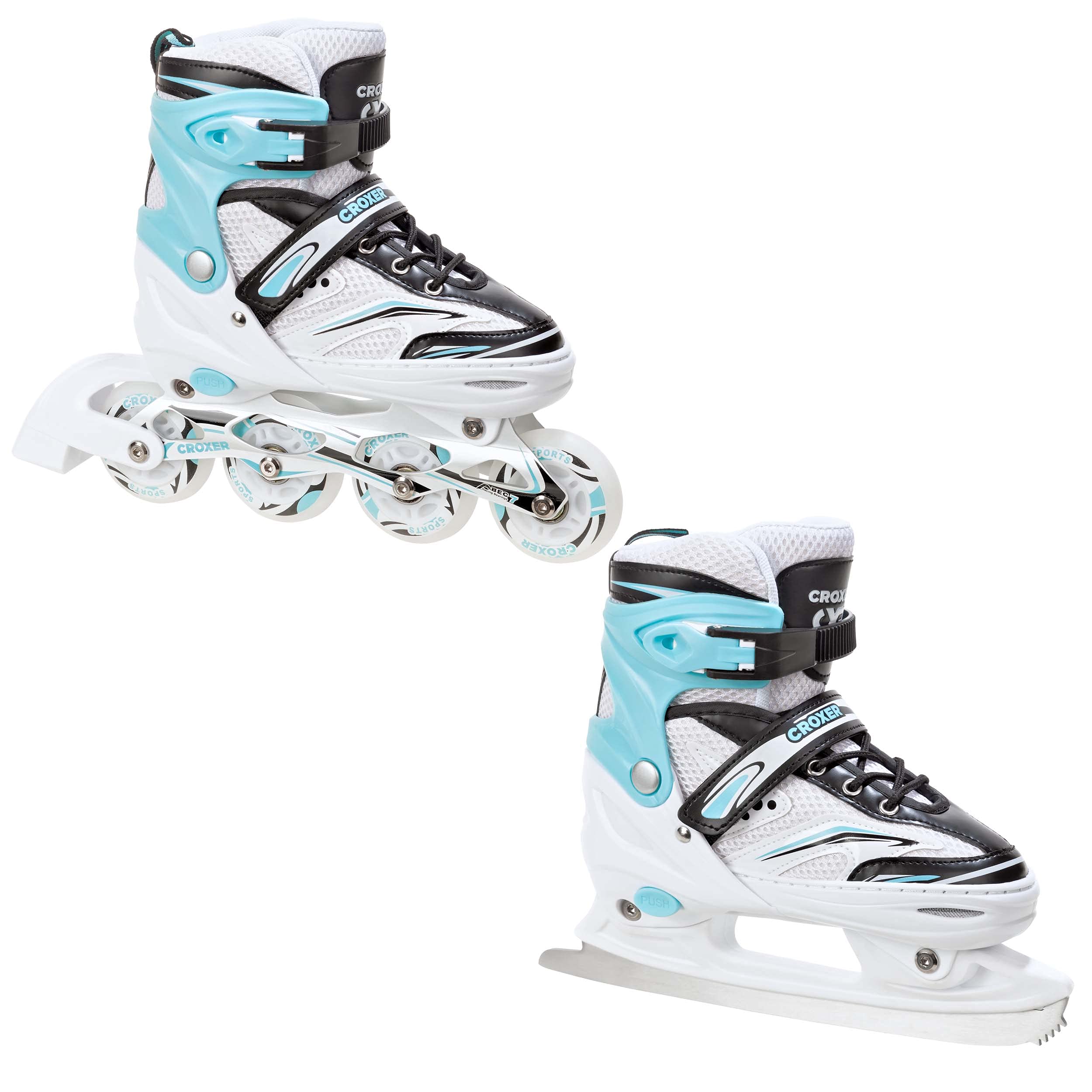Patins à glace 2 en 1 Croxer Novum - Roues lumineuses LED réglables