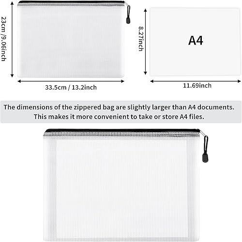 Miniatura 2 de EOOUT 16 bolsas de malla con cremallera bolsas con cremallera para organizar bolsas impermeables con cremallera tamaño carta tamaño A4 para