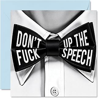 Funny Wedding Cards for Best Man - Dont F Up The Speech - Banter Wedding Day Card Congratulations Joke Humor Congrats 5.7 Inch Marriage Bridesmaid Greeting Cards