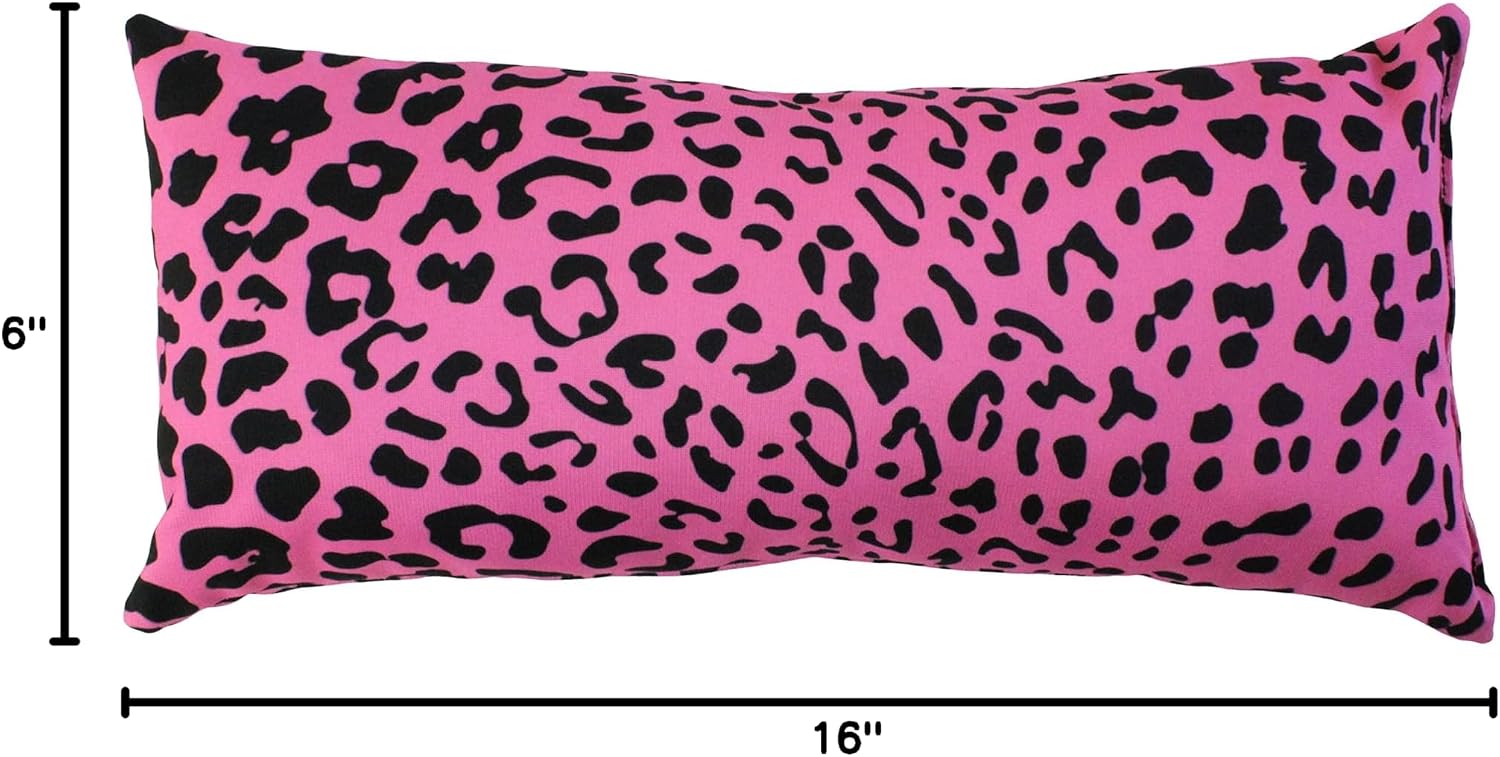 College Covers Animal Print Pillows Decorative Pillow, 16" X 6", Leopard Pink