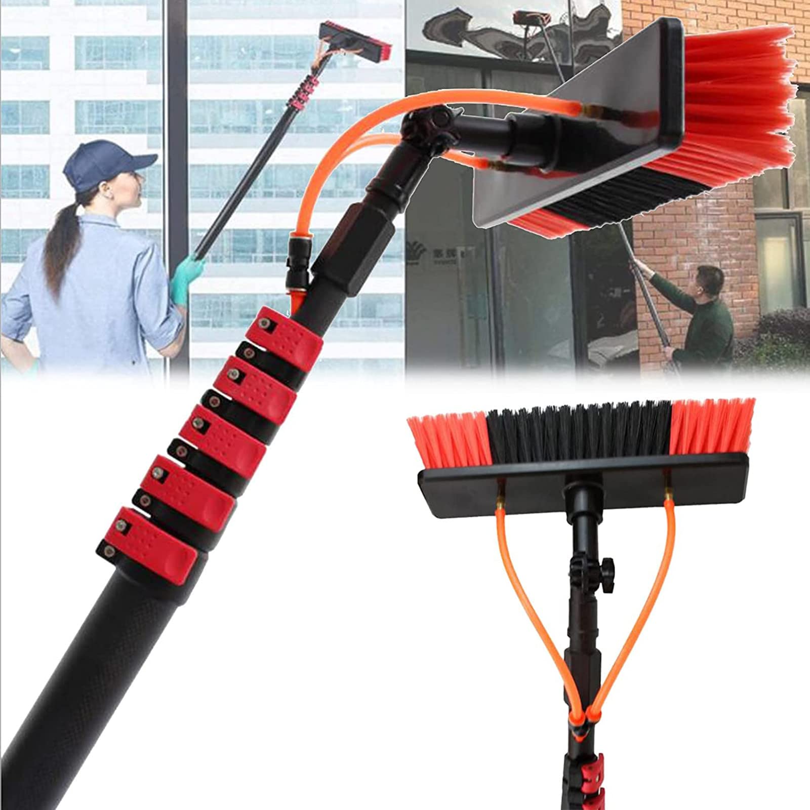 Aioneer Water Fed Window And Solar Cleaning Brush Telesrod Cleaning Brush Cleaning Tool For Window Glass Water Fed Pole Kit For Photovoltaic Panel Cleaning/36Ft/10.8M-12ft/3.6m