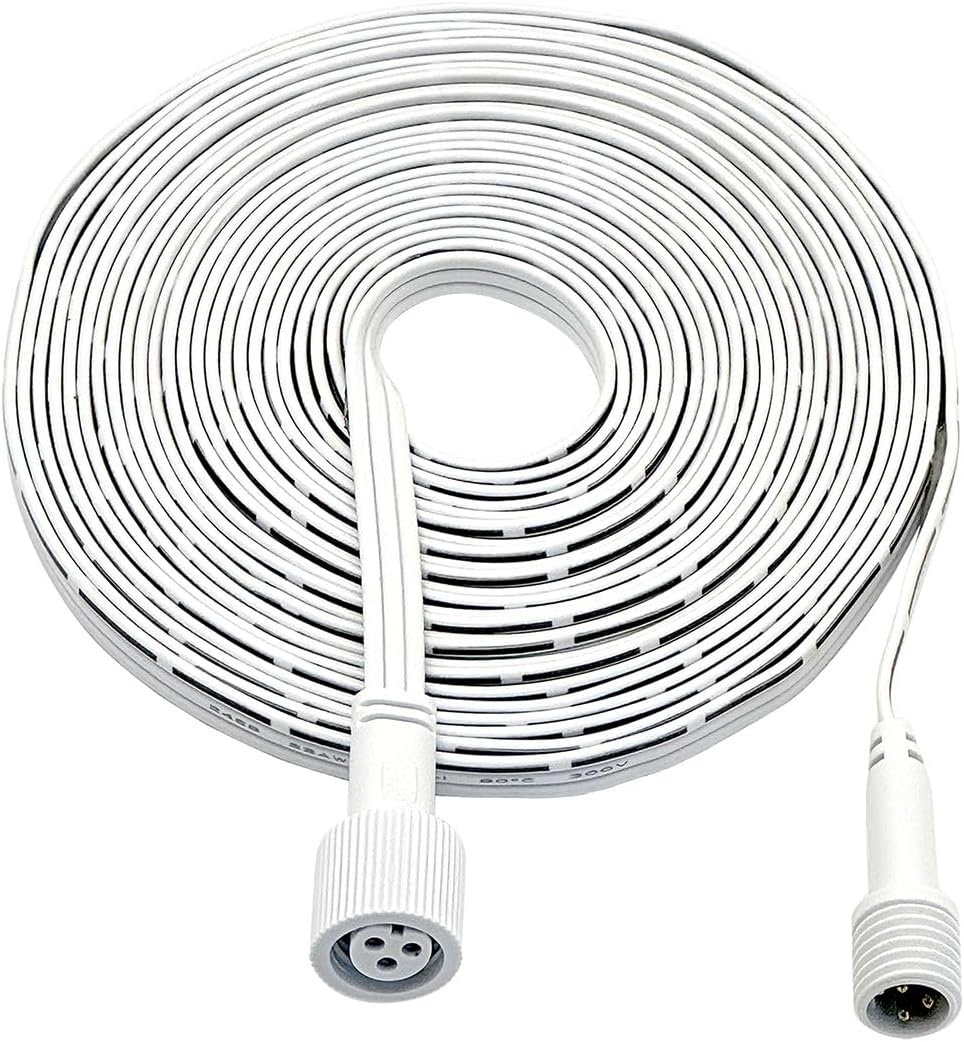 13FT Permanent Outdoor Lights Extension Cable with 3-Pin Plug,Extension Cord Compatible with Govee H705A H705B H705C H706A H706B H706C H705D H705E H705F 3 Pin Outdoor Lights