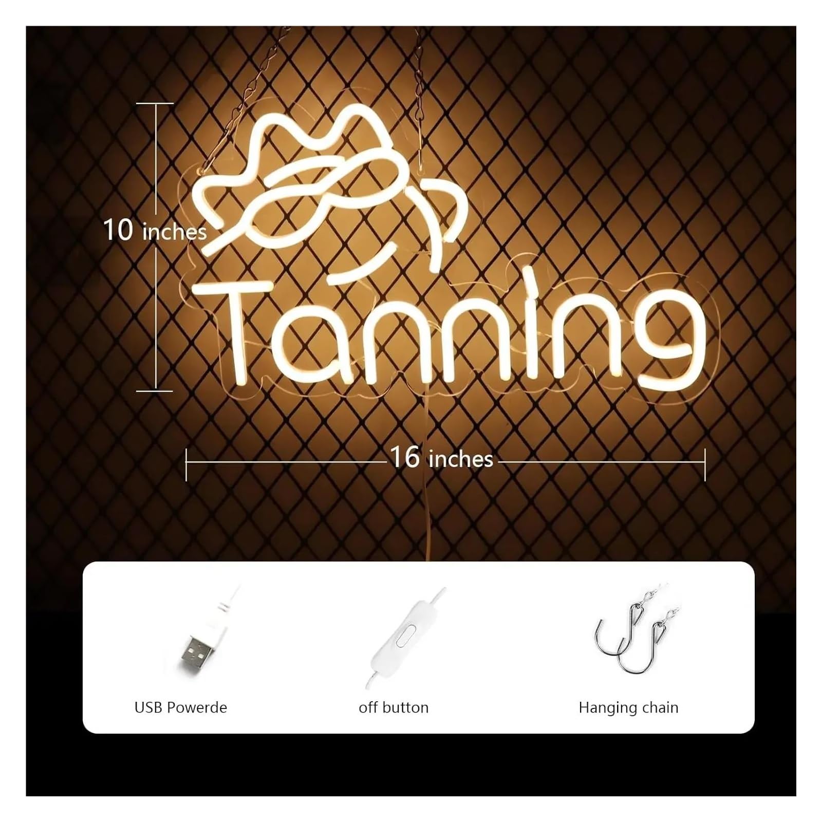 Decoración Lámparas Letreros De Neón Para Bronceado, Luces Decorativas Para Pared, Alimentadas Por USB, Regulables, Para Dormitorio, Salón De Bronceado, Fiesta