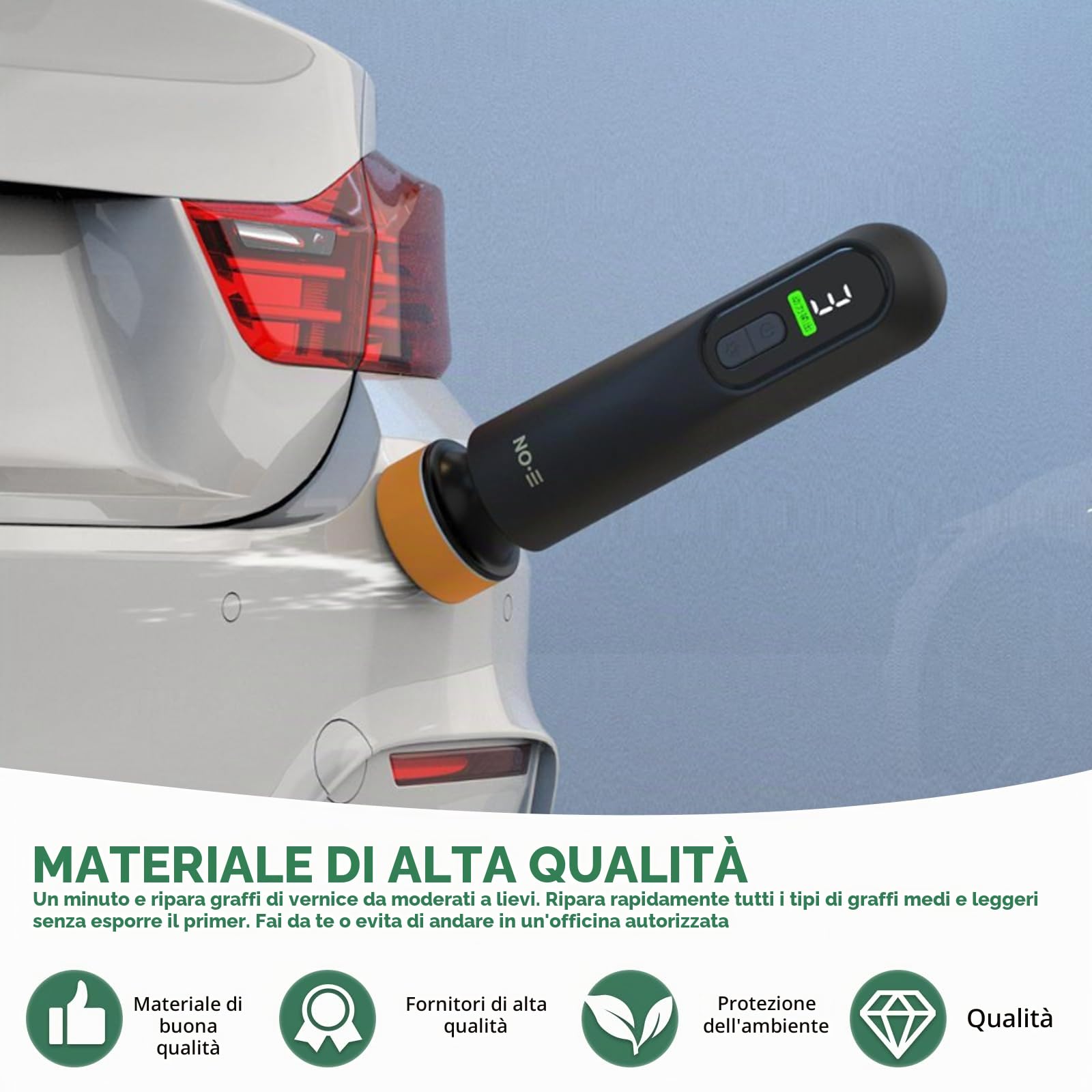 Lucidatrice per auto, kit lucidatrice senza fili per auto, riparazione graffi, macchina per la pulizia della pellicola oleosa sui vetri, lucidatrice senza fili per la cura dell'auto, ceratura