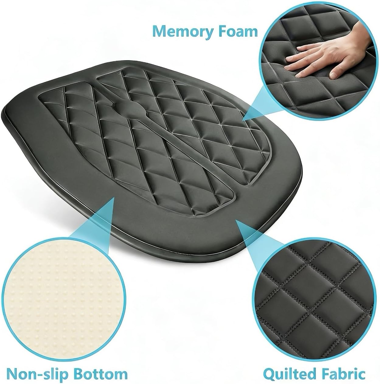 Big Ant Memory Foam Car Seat Cushion for Driver - Heightening Seat Pad for Short Drivers, Relieves Pressure for Long Drives - Non-Slip Car Booster Cushion for Office, Truck, Wheelchair