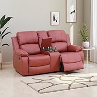 Vista 16 de Juego de sofá reclinable manual de cuero, juego de sofá reclinable negro, juego de muebles de sala de estar, sofá biplaza reclinable