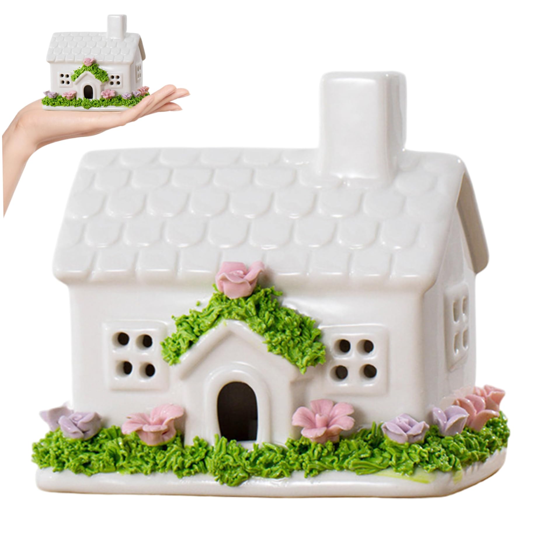 Maison de Village de Pâques lumineuse : décoration céramique miniature LED