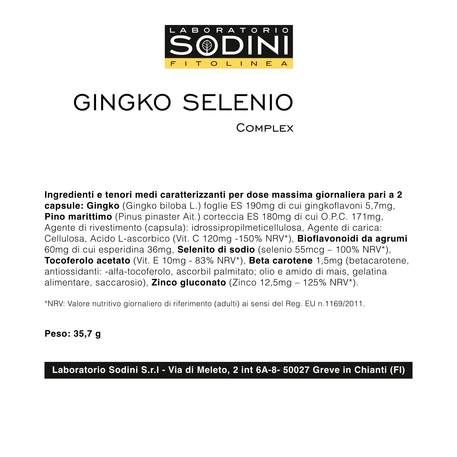 Gingko Selenio Complex Vegetali Naturali, Confezione da 70 Capsule