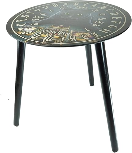 Ebros Occultic Wicca Lisa Parker The Dark Reader Místico Witching Hour Tarots Gato Negro Ouija Spirit Board 16" de alto Mesa auxiliar redonda