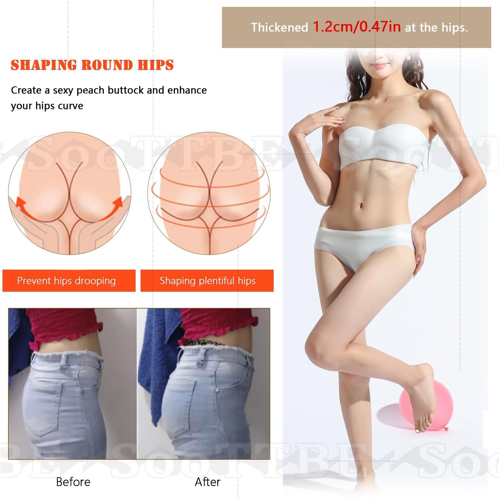 Mutandine in Silicone A Vita Intera Stile alla Caviglia Slip Boxer Modellante A Vita Alta Anca Invisibile Culo Enorme Mutandine per Le Donne
