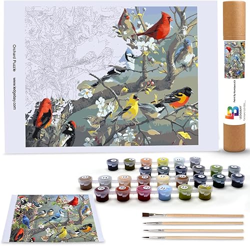 Miniatura 2 de Ledgebay Pintura por números, para adultos, de principiantes a avanzados, divertidos proyectos de arte y manualidades, Rompecabezas de huerta, 16 x