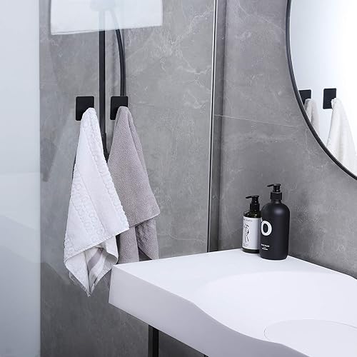 Vista 44 de DELITON - Ganchos adhesivos para colgar ropa, toallas, sombreros en el baño o la cocina, acero inoxidable SUS 304, plata Plateado