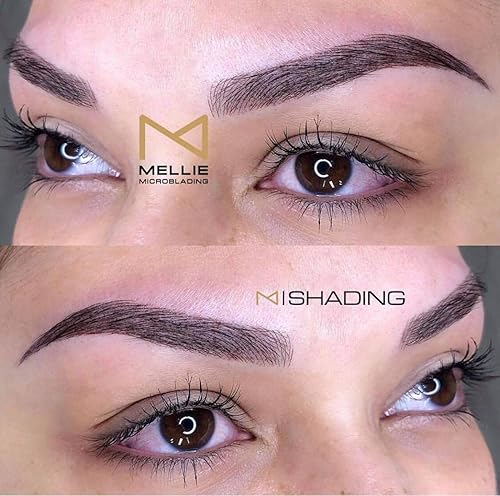 Vista 8 de M Ellie Microblading Pigmento – Marrón medio 0.3 fl oz/0.35 fl oz Grado médico Sin mezcla Larga duración para profesionales suministros