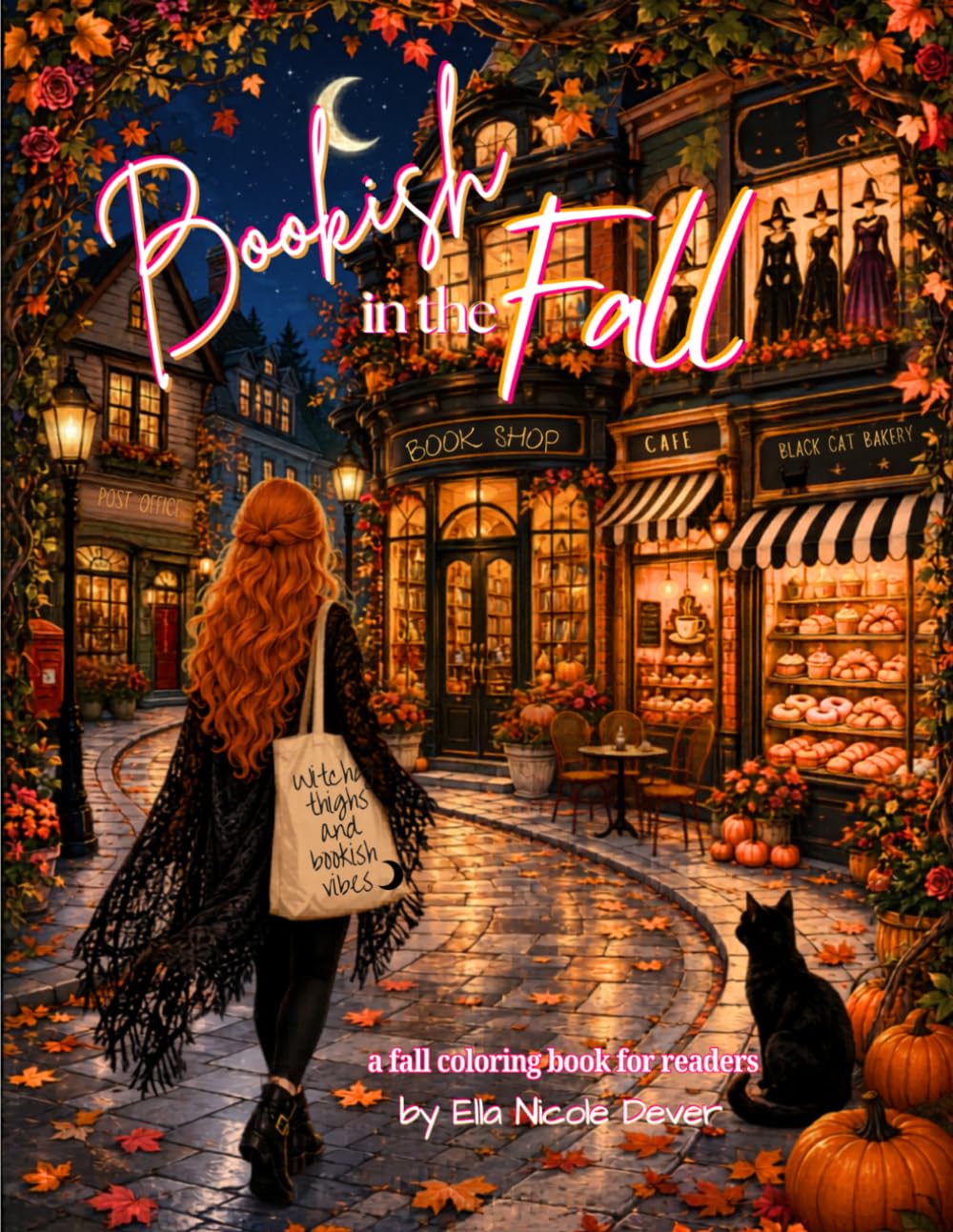 Bookish in the Fall: a cozy coloring book for Fall