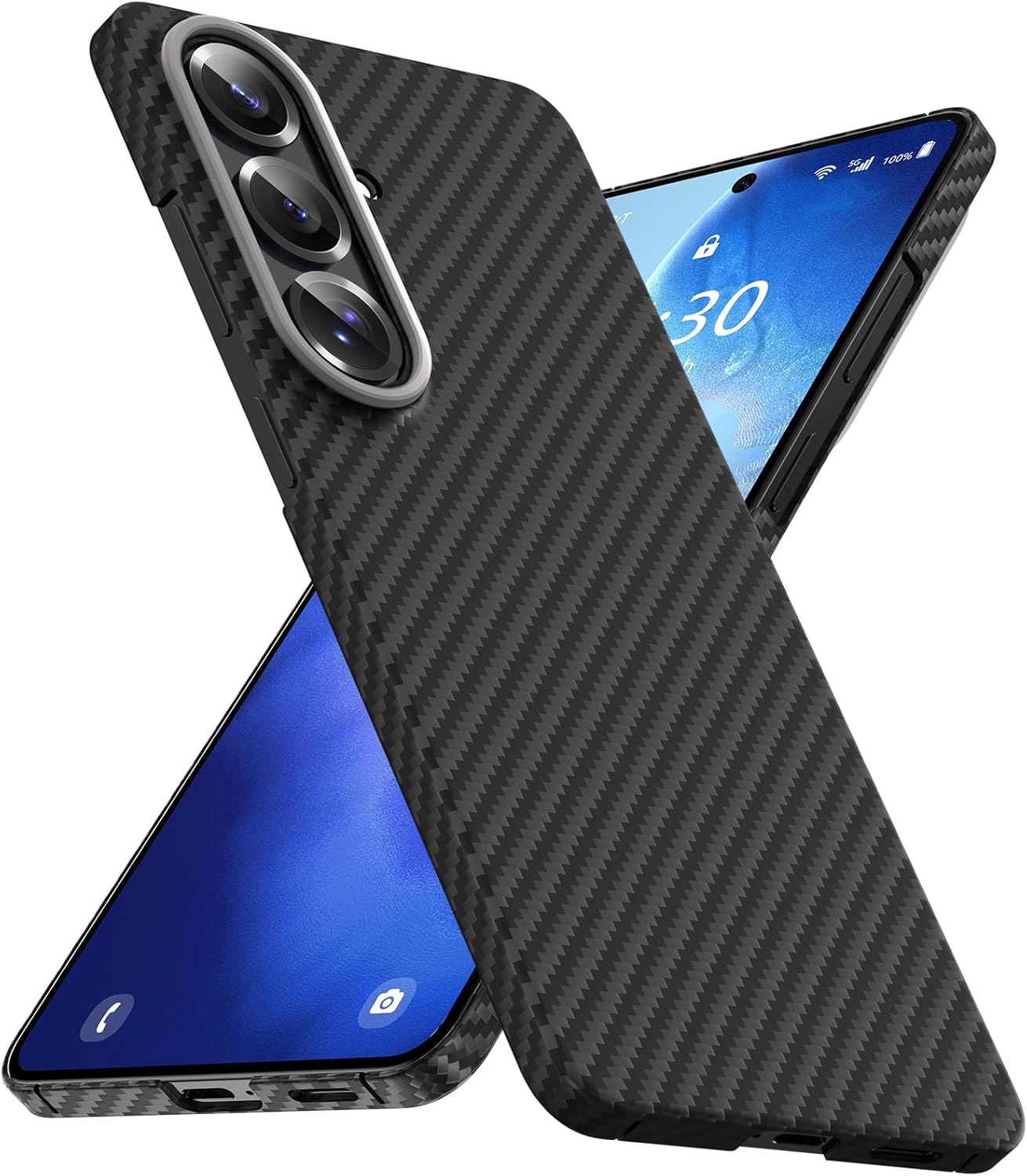 memumi Real Aramid Fiber for Samsung Galaxy S26 Ultra Case, [NO-case Feeling] Aramid Fiber with 0.5mm Slim Case for Samsung S26 Ultra Thin and Minimalist in Carbon Fiber Design, Grey Black